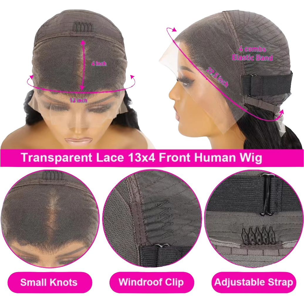 Wig human hair Virgin 12A Human Brazilian 250%Density 14-inch