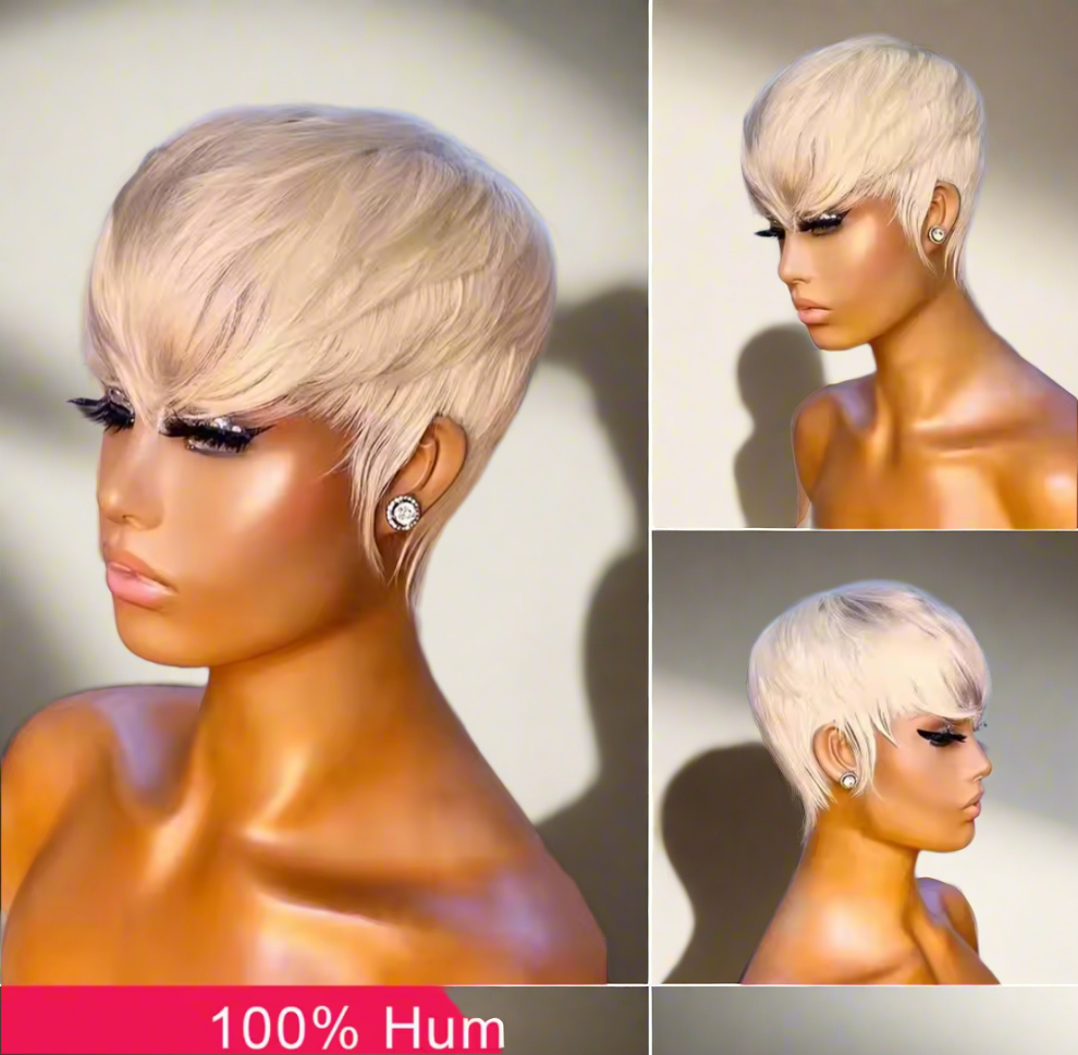 Pixie wigs human hair #613