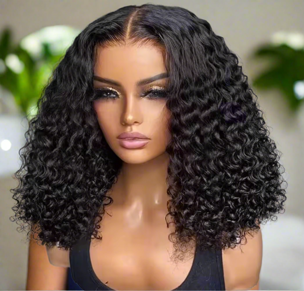 Wig human hair Virgin 12A Human Brazilian 250%Density 14-inch