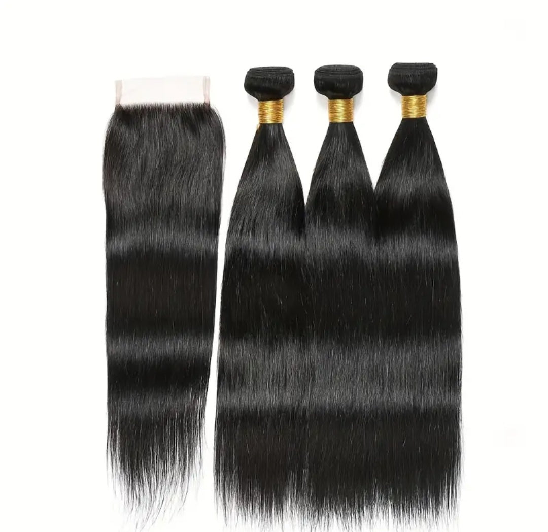 3 bundles with 4×4 closure 20-inch